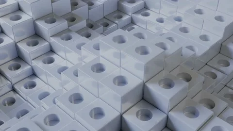 Abstract pattern of cubes with displacement effect Video stock 146365124