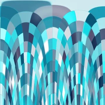 Abstract pattern with curved blue shapes and geometric design complexity Stock Illustration