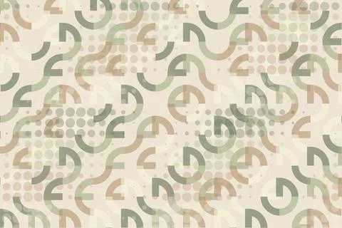 Abstract pattern with curved lines and dots in soft colors Stock Illustration