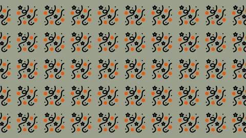 Abstract Pattern of Dancing Figures with Stars and Dots. Stock Footage 325387615