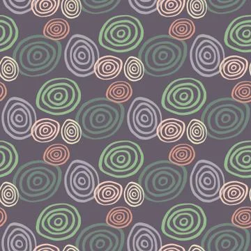 Abstract pattern in dark pastel tones. Purple background and green, blue and  Stock Illustration