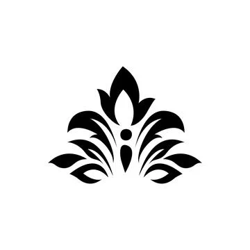 Abstract pattern, decorative element, clip art with stylized leaves, flowers  Stock Illustration