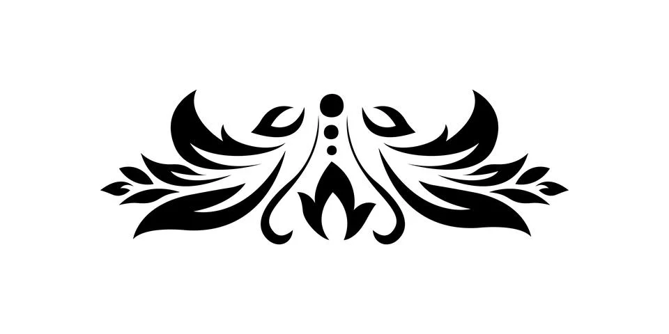 Abstract pattern, decorative element, clip art with stylized leaves, flowers  Stock Illustration