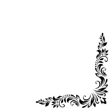Abstract pattern, decorative element, clip art with stylized leaves, flowers  Illustrazione stock