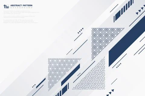 Abstract pattern design of blue cover geometric style vector background. 스톡 일러스트