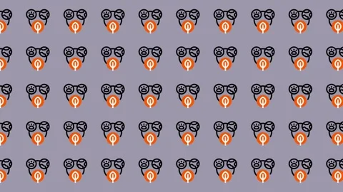 Abstract Pattern of Dog Faces with Goggles and Masks. Stock Footage 325382701