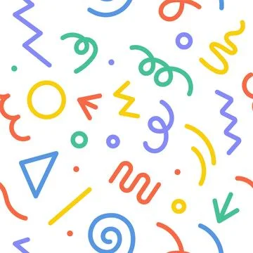 Abstract pattern doodle shape fun kid background. Vector color doodle line Illustrazione stock