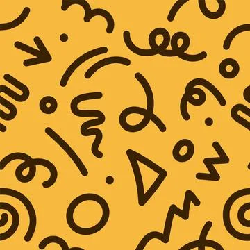 Abstract pattern doodle shape fun kid background. Vector color doodle line Illustrazione stock