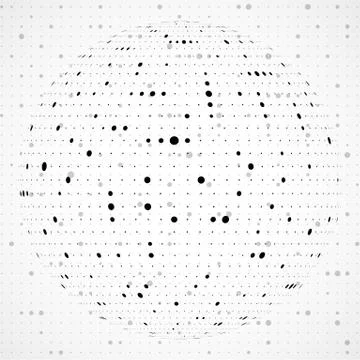 Abstract pattern with dots with circle inside. Modern black and white texture 스톡 일러스트