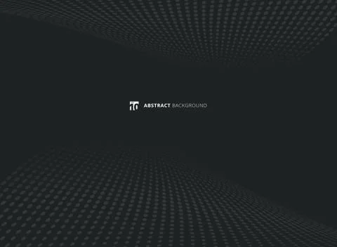 Abstract pattern dots gray color halftone perspective background. Illustrazione stock