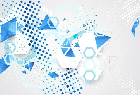 Abstract pattern dotted hexagons and triangle. Stockillustratie