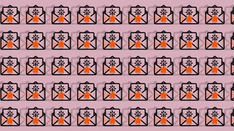 Abstract Pattern of Envelopes with Orange and Blue Accents. Stock Footage 325387645