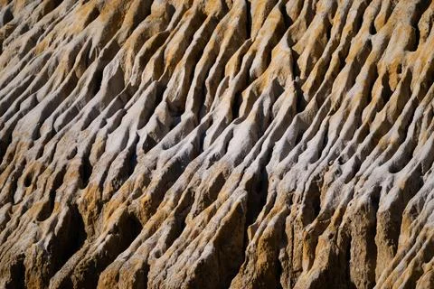 Abstract Pattern of Eroded Soil and Clay Texture 스톡 사진