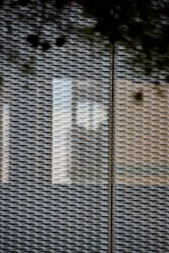 Abstract Pattern of Expanded Metal Mesh Screen Foto stock
