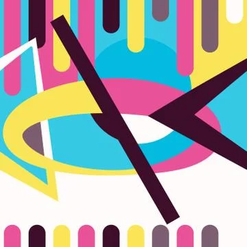 Abstract pattern expressive shape ornaments graphical design Stock Illustration