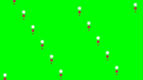 Abstract pattern of falling geometric shapes on a vibrant green background Stock Footage 341821206