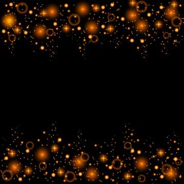 Abstract pattern of falling golden stars on black. Elegant pattern for banner Stock Illustration