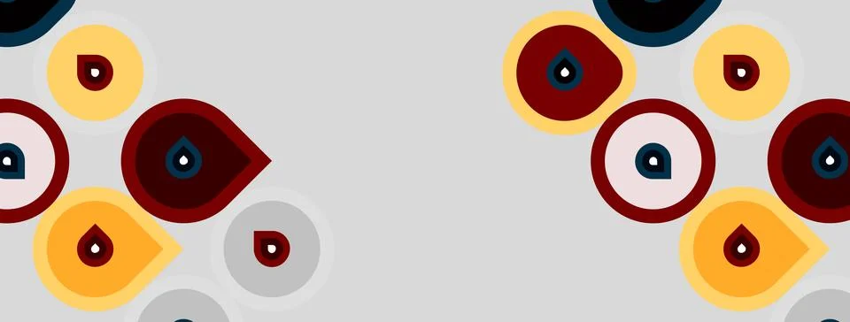 Abstract pattern features circles, ovals, teardrops. Colors include burgundy, 스톡 일러스트
