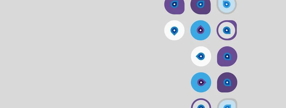 Abstract pattern features circles, varying hues purple, blue, white. Minimali イラスト素材