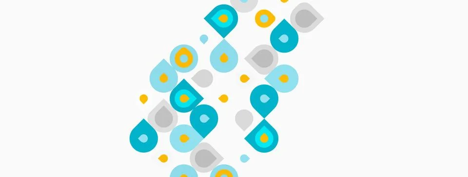 Abstract pattern features colorful circles, varying sizes, light background. Illustrazione stock