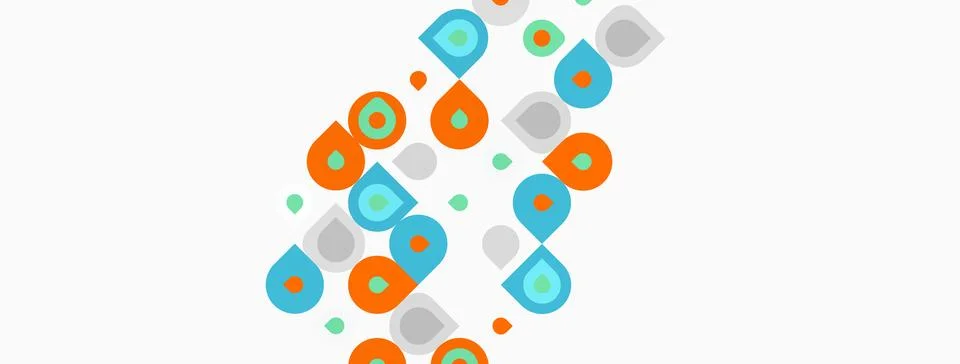 Abstract pattern features colorful circles, varying sizes, overlapping shapes Stock Illustration