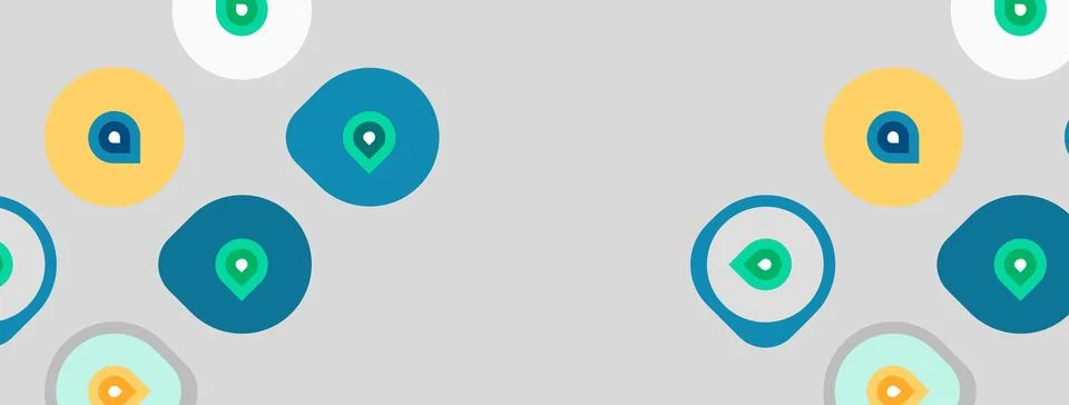 Abstract pattern features colorful circles, dots. Shapes vary size, color, イラスト素材