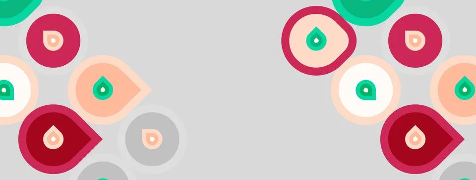 Abstract pattern features colorful circles, droplets. Soft pastel tones creat 스톡 일러스트