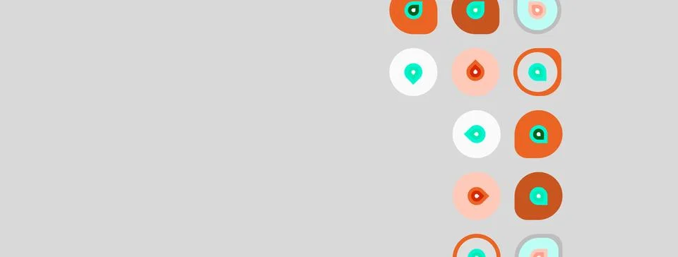 Abstract pattern features colorful circles, dots. Shapes vary size, color, イラスト素材