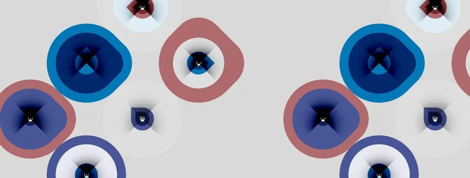 Abstract pattern features colorful circles, varying sizes, soft pinks, blues. 스톡 일러스트