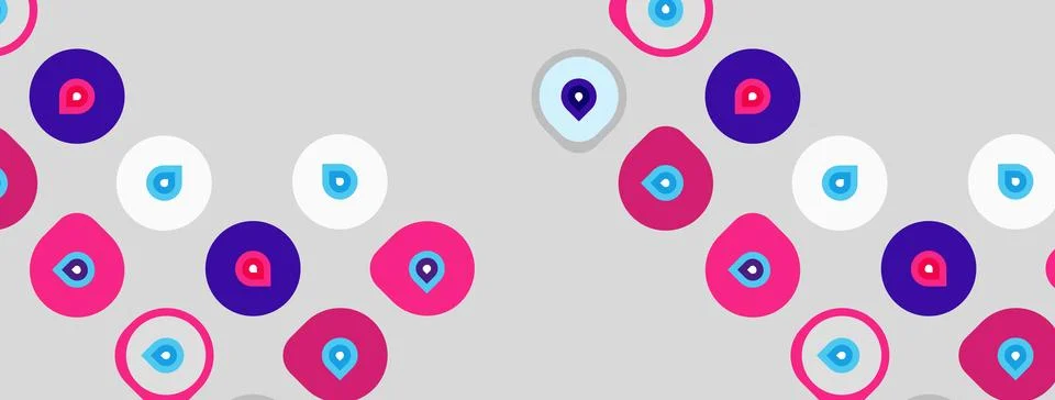 Abstract pattern features colorful circles, dots. Various shades create playf イラスト素材