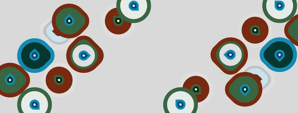 Abstract pattern features colorful circles, varying sizes, overlapping design Stock Illustration