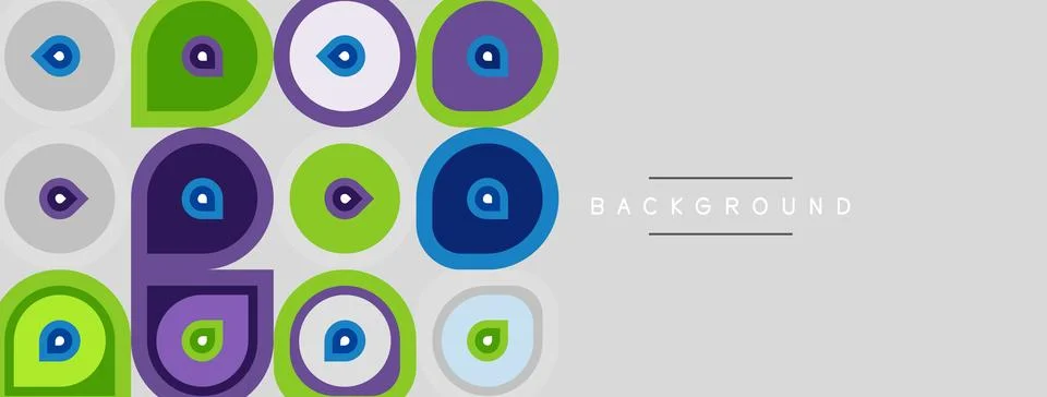 Abstract pattern features colorful circles, eyes within. Simple design, light イラスト素材
