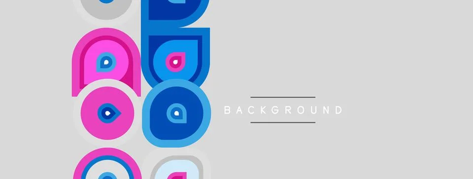 Abstract pattern features colorful eyes within rounded squares. Light gray Stockillustratie
