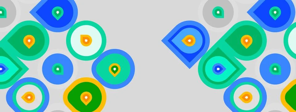 Abstract pattern features colorful rounded squares. Each square contains sm.. Stock Illustration