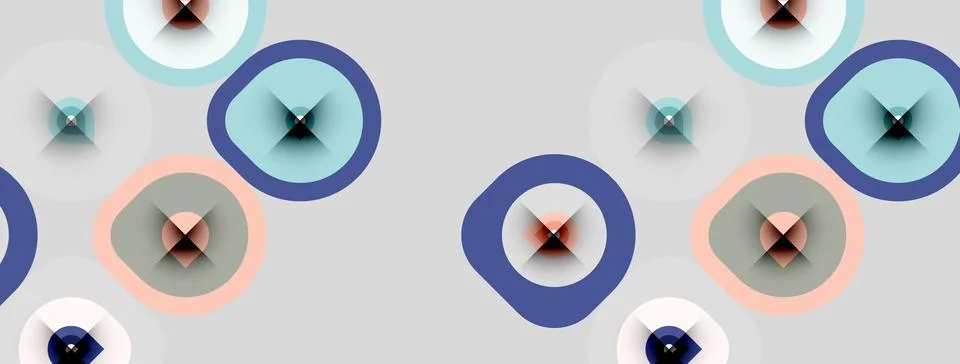 Abstract pattern features concentric circles, varying colors. Geometric shape イラスト素材