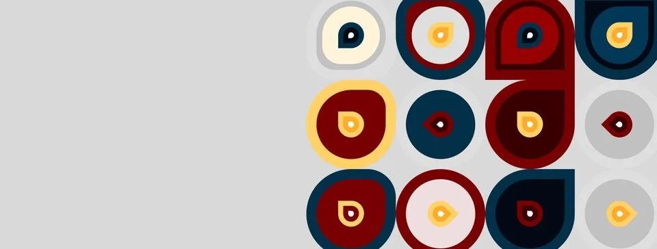 Abstract pattern features concentric circles, varied colors, simple geometric Stockillustratie