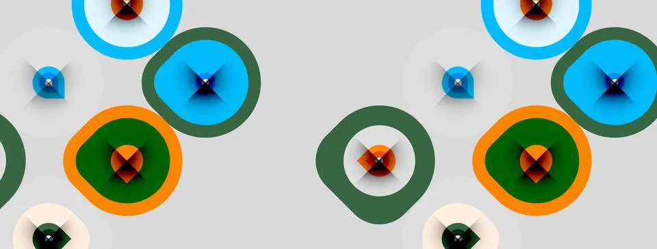 Abstract pattern features concentric circles, varying colors. Geometric shape Stockillustratie