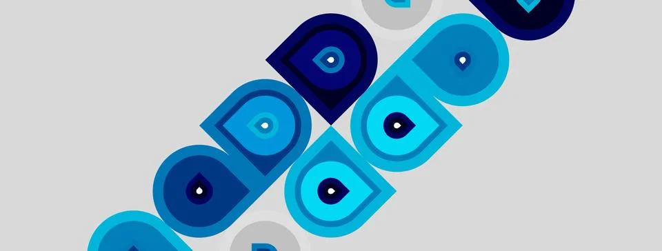 Abstract pattern features concentric squares, varying blue shades. Minimalist Stock Illustration