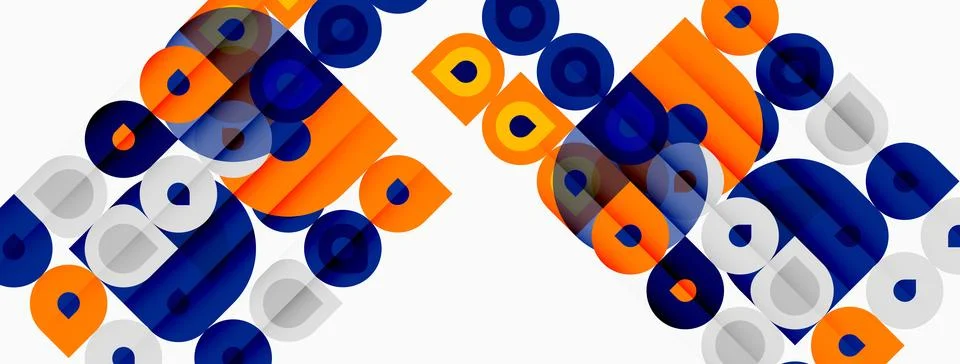 Abstract pattern features orange, navy shapes. Diagonal lines create dynamic 스톡 일러스트