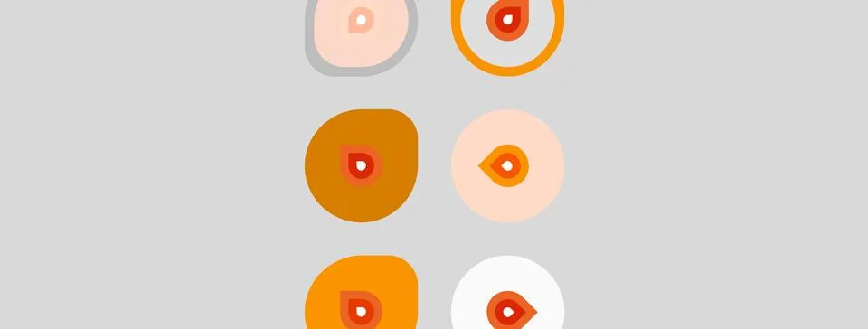 Abstract pattern features orange, white circles. Shapes vary size, contain Stock Illustration