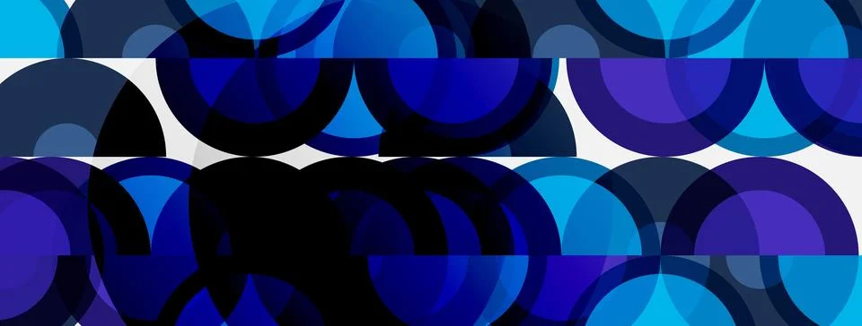 Abstract pattern features overlapping blue circles. Shades vary, creating Stock Illustration