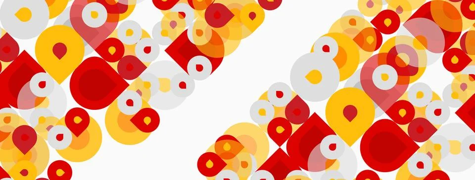 Abstract pattern features overlapping circles, varying sizes, warm colors. Re Illustrazione stock