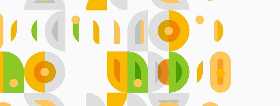 Abstract pattern features overlapping circles, teardrops, soft colors. Illustrazione stock