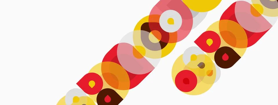 Abstract pattern features overlapping circles, warm colors dominate design... Stockillustratie