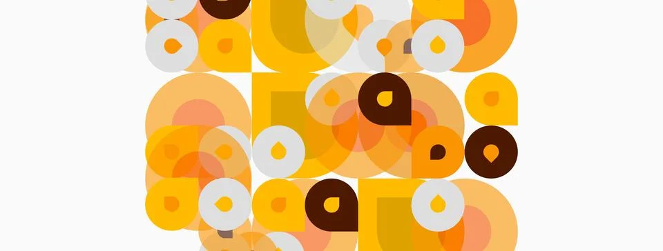 Abstract pattern features overlapping circles. Warm colors dominate composi.. 스톡 일러스트