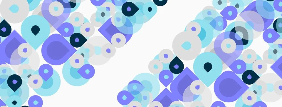 Abstract pattern features overlapping circles. Shades include blues, purples, 스톡 일러스트