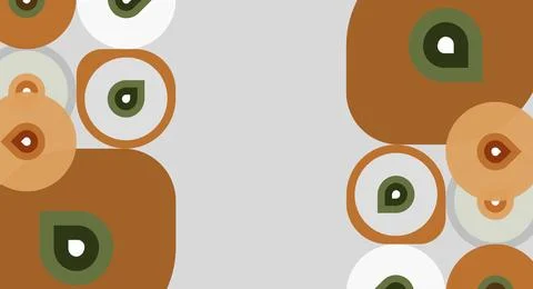 Abstract pattern features overlapping circles, ovals. Earthy tones dominate 스톡 일러스트