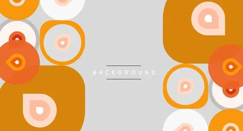 Abstract pattern features overlapping circles, warm orange hues, gray backdro Stock Illustration