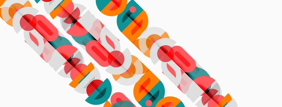 Abstract pattern features overlapping colorful oval shapes. Design appears 库存插图