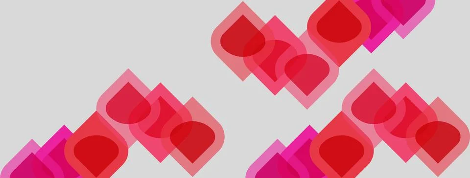 Abstract pattern features repeating pink squares, overlapping shapes create Stockillustratie